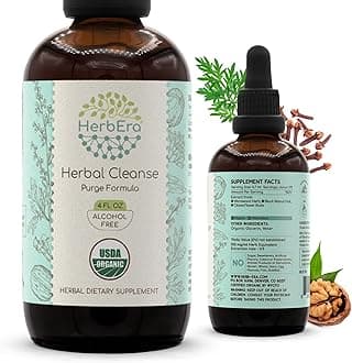 Herbal Cleanse Organic Alcohol-Free Tincture | Detox and Cleanse Formula, Extract Supplement | Organic Wormwood Herb, Black Walnut Hull, Cloves Flower Buds | Purge Extract (4 fl oz)