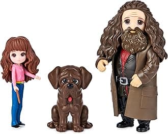 Harry Potter, Magical Minis Hermione and Rubeus Hagrid Friendship Set with Creature, Kids Toys for Ages 5 and up
