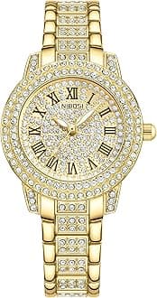 - Women Wrist Watches Analog Rose Gold Dial Women's Watch for Girls&Miss&Ladies Diamond Studded with Stylish Girlfriend Watches