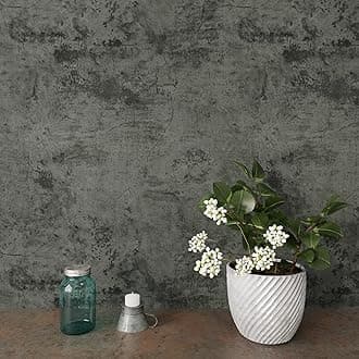 VaryPaper Large Industrial Style Concrete Wallpaper 32''x118'' Thick Peel and Stick Concrete Countertop Contact Paper Waterproof Self Adhesive Grey Cement Wall Paper Roll for Bathroom Bedroom Kitchen