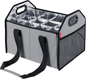 Collapsible 12 Bottle Storage Box Reusable Portable Wine Carrier Case for Tote Bag Moving, Vacation Bottle Caddy Grocery Shopping Accessory (Gray)