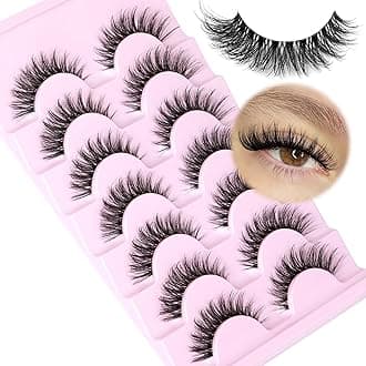 False Eyelashes Natural Look Cat Eye Lashes Wispy 3D Strip Fake Lashes That Look Like Extensions 15mm Fluffy Wispies Fake Eyelash Pack by ALPHONSE