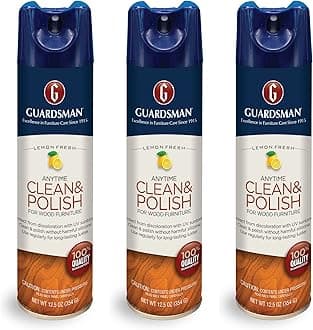 Guardsman 460303AZB Clean & Polish For Wood Furniture-Silicone Free, UV Protection, Lemon Fresh, 12.5 Oz, 3 Count