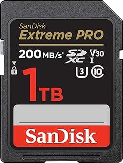 SanDisk Extreme Pro SD UHS I 1TB Card for 4K Video for DSLR and Mirrorless Cameras 200MB/s Read & 140MB/s Write