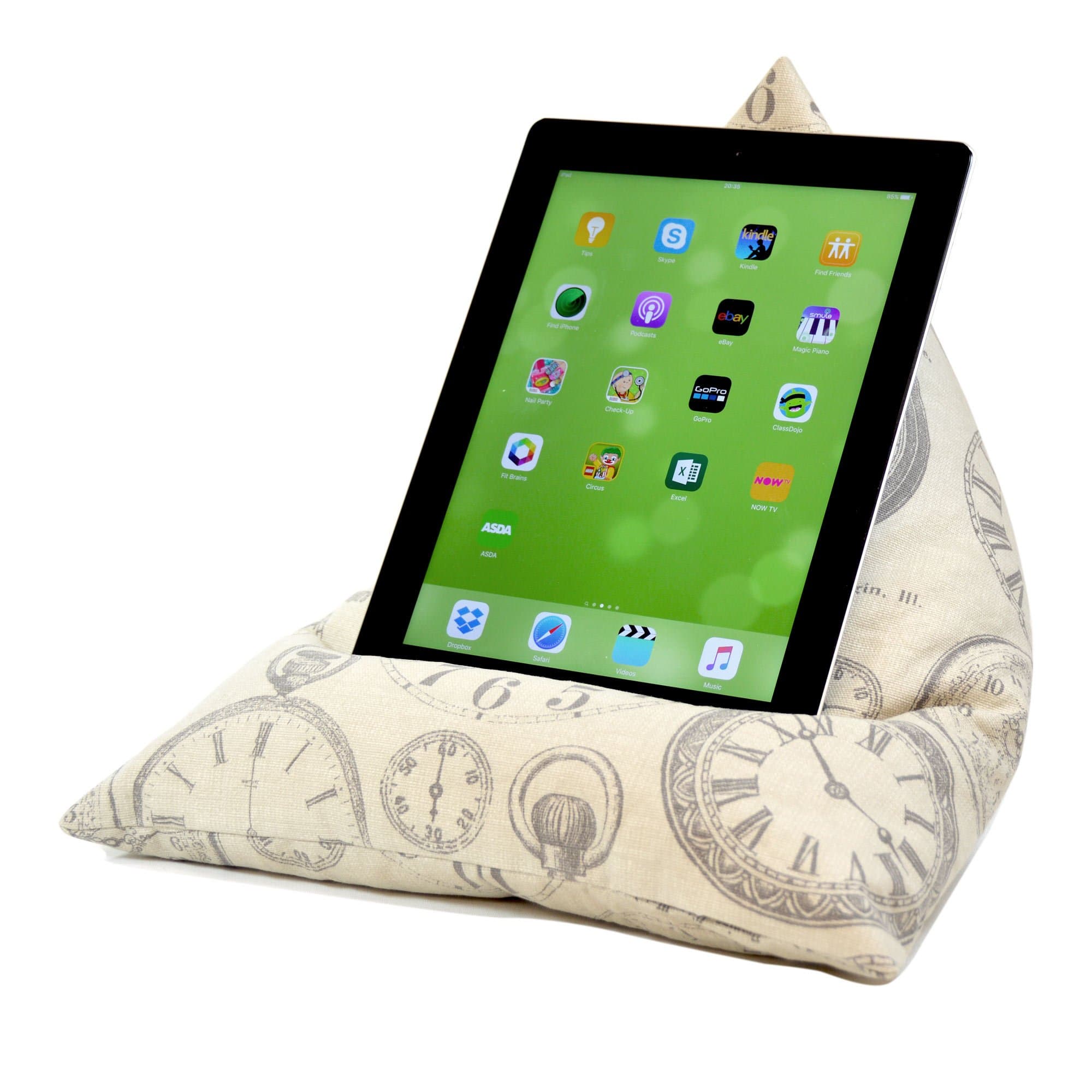 eBean Tablet Cushion - CLOCKS - beanbag stand lap holder suitable for all iPads tablets and ebook readers