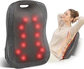 Comfier Shiatsu Back Massager with Heat- Portable Massage Cushion,Ideal Gifts for Women/Men, Adjustable Kneading Massage Chair Pad,Chair Massager for Office,Home Use