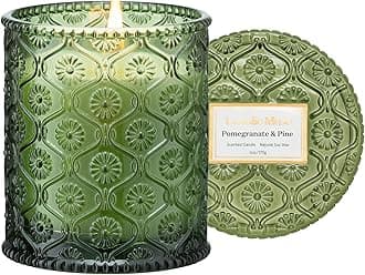 LA JOLIE MUSE Pine & Pomegranate Candle | Lemon, Pomegranate & Pine | 6 oz Natural Soy Wax | 40 Hours Clean Burn | Gift-Ready for Hosts, Gatherings | Elegant Home Décor