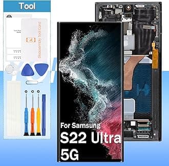 Original for Samsung Galaxy S22 Ultra 5G Screen Replacement (AMOLED) SM-S908 6.8“ LCD Display Touch Digitizer Glass Assembly - Black with Frame - Tools(Not for S22)
