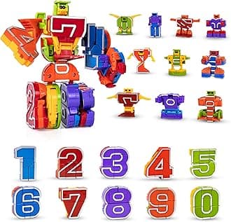 Lydaz Transforming Autobots Educational Stem Toys for Preschool Toddlers Kids (0-9 Numbers Robot)
