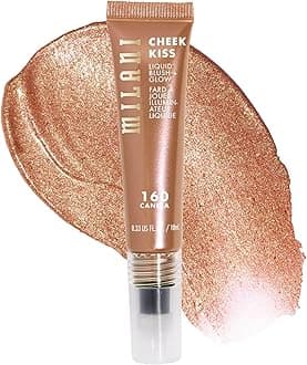 Cheek Kiss Liquid Blush + Glow, Creamy 2-in-1 Blush for Cheeks and Highlighter Makeup for Dewy, Radiant Finish - 160 Canela