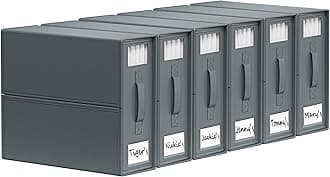 SUOCO SheetCube Bed Sheet Organizers and Storage 6 Pack, Foldable Linen Closet Organizer with Window and Label, Bedding Folder Storage Box Container for Blanket, Duvet Cover Set, Bed Sheet Set - Grey