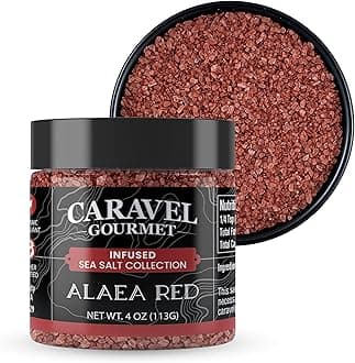Alaea Red Salt Infused with Baked Red Alaea Clay from Hawaii – Natural & Mineral Rich Hawaiian Salt for Cooking and Finishing – 4 oz Stackable Jar by Caravel Gourmet