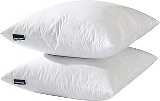 basic home® Hotel-Style Goose Feather Pillow Insert for Sofa & Bed - 100% Odorless & Plump Cushion Filler - 233TC Cotton with Inner Liner to Prevent Poking (18x18 Inch)