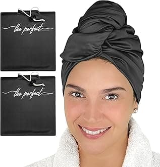 THE PERFECT HAIRCARE Microfiber Hair Large Towels Wrap for Women - Smooth as Silk - Anti-Frizz for Curly, Wavy, Straight Hair Girls - Plopping Essential - Easier to Use Than a T-Shirt - 2 Pack