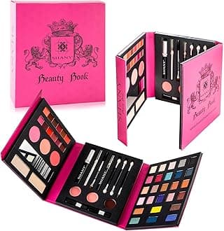 Original Beauty Book Makeup Set All in one Travel Make up Kit - 35 Colors Eyeshadow, Eye brow, blushes, powder palette, Lip Colors, Eyeliner pens & Cosmetics Mirror - Gift Set