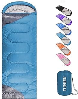 tuphen- Sleeping Bags for Adults Kids Boys Girls Backpacking Hiking Camping Microfiber Liner, Cold Warm Weather 4 Seasons Indoor Outdoor Use, Lightweight & Waterproof