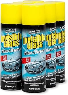 91164-6PK Premium Aerosol Glass Cleaner Spray for Car Windshields and Windows, Automotive and Home Window Cleaner, Streak-Free, Ammonia-Free, Tint-Safe – 19 oz (Pack of 6)