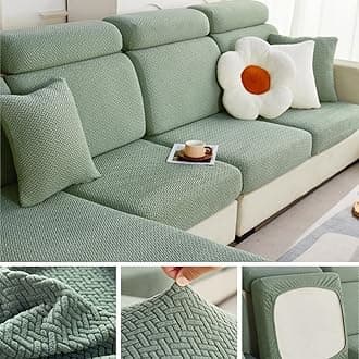 Soothing Home Sofa Covers, Sofa Hero Covers, Upgrade Stretch Fit Anti Slip Universal Sofa Cushion Covers, Wear Resistant, Stain Resistant & Washable (Pine Green, Large Double Seat Cover)