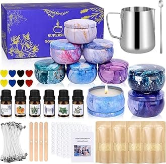 SUPERSUN Candles Making Kit for Adult - Christmas DIY Gift for Beginner, Includes Beeswax, Essential Oils, Dyes, and More DIY Candle Making Supplies, Crafts for Adults