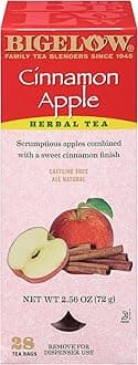 Bigelow Cinnamon Apple Herb Tea (Box of 28), Red & Pink Box,