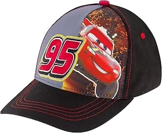 Boys' Baseball Hat, Lightning McQueen Adjustable Cap for Toddler 2-4 Or Kids Ages 4-7