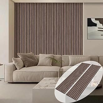 Wood Panels for Wall - 2 PCS Wood Slat Wall Panel, Natural Walnut Veneer Acoustic Wall Panels - 12.6" W x 94.5" L