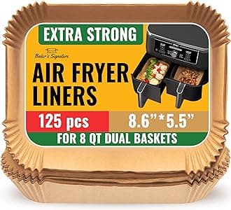 Air Fryer Liners for Ninja Foodi Dual – 120Pcs Disposable Parchment Paper for Ninja DZ201 DZ401, Instant Pot Vortex Plus, PowerXL Vortex – Non-stick Baking Paper by