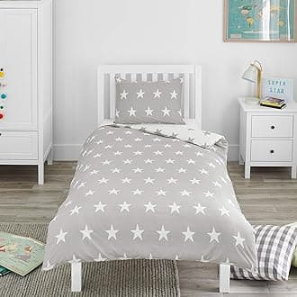 Grey & White Stars - Cot Bed Duvet Set