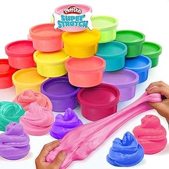 Play-Doh Super Stretch 30-Pack, Kit, Gifts for Kids, Popular Kids Toys, Party Favors for Kids 8-12, Compound Packs, Bulk Pack, Kids Gifts 8-12, Sensory Dough