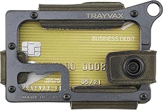 Trayvax Contour Wallet, RFID Front Pocket Money and Credit Card Holder, Minimalist Slim Leather Metal Wallet for Men and Women, Black Steel Grey, Black | Steel Grey, Contour Wallet