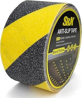 S&X Black/Yellow Anti Slip Tape 3" x 33 FT, Heavy-Duty Grip Tape for Stairs Outdoor Waterproof Safety Non Skid Roll High Traction Non Slip Strip with Hard-Wearing Surface