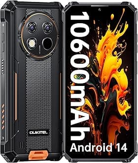 OUKITEL WP28S Rugged Smartphone - Android 14 Rugged Phone Unlocked, Octa Core 16GB 128GB 1TB Expansion,10600mAh Battery IP68 Waterproof Cell Phone, 6.52" FHD+,4G Dual Sim,NFC,OTG,GPS,T-Mobile,BT5.0