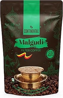 Continental Malgudi Filter Coffee Powder | 500gm Pouch | 60% Coffee - 40% Chicory | Traditional South Indian Filter Coffee Powder | Locks Real Aroma | Freshly Roasted Ground Coffee Powder