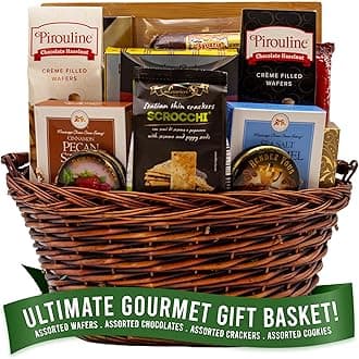 Gift Basket Village - The Ultimate Gourmet Gift Basket - Premium Gourmet Food Gift Basket with Crackers, Cookies, Wafers, Chocolate - Ideal Gift Baskets for Any Occasion - Made in USA Food Gift Basket