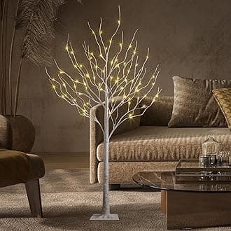 Lighted Birch Tree 6FT 72 LED Artificial Tree for Decoration Inside and Outside, Home Patio Wedding Festival Christmas Decor, Warm White