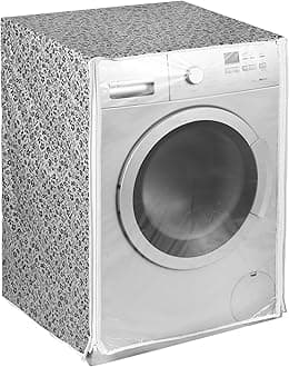 AMPEREUS® Front Load Washing Machine Cover 6.5 to 8 kg (61Cm x61Cm x84Cm ), Waterproof & Dustproof, Durable Polyester Protection, Compatible with LG, Shields Against Dust, Moisture & Scratches (Black)