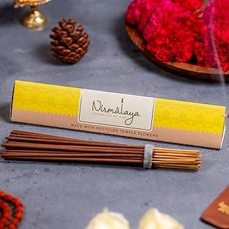 Nirmalaya Jasmine Incense Sticks - 40 Sticks | 100% Natural & Charcoal Free | Sacred Air Purifier