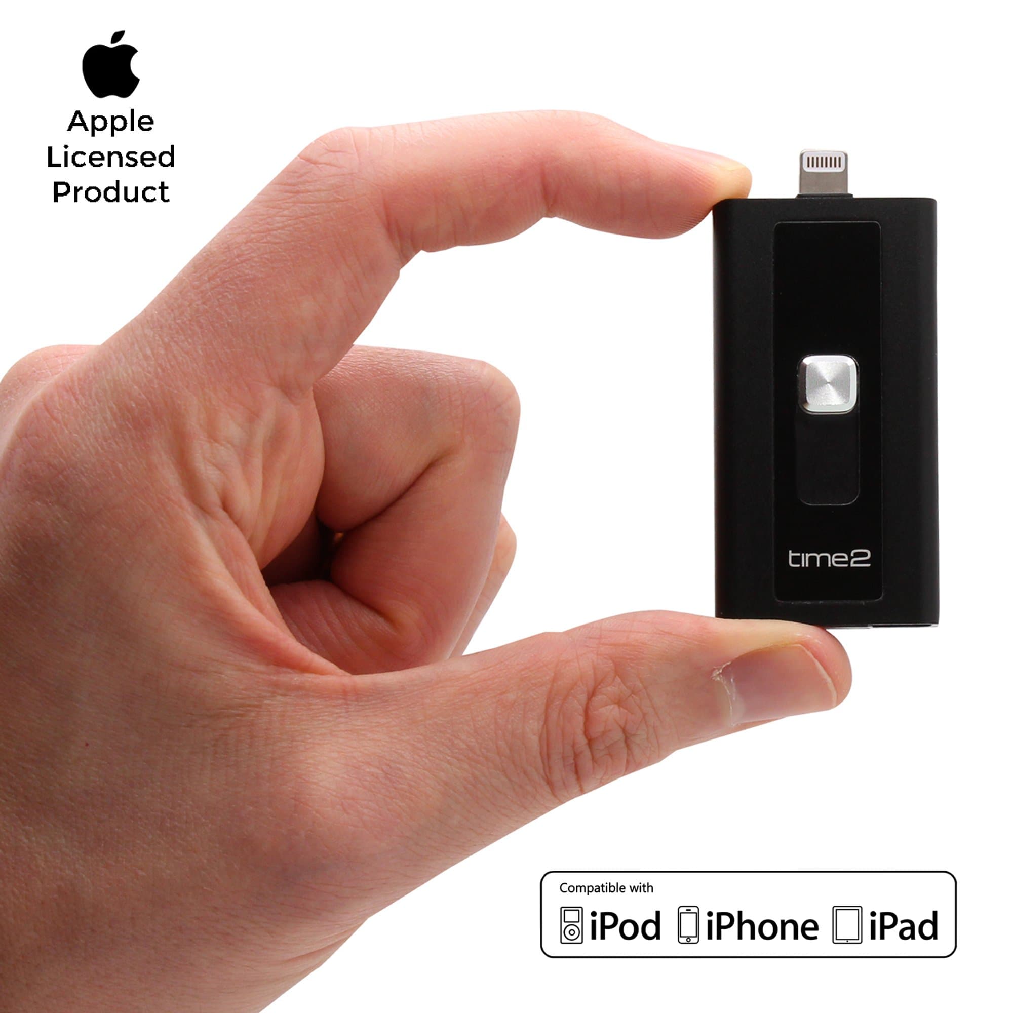 iOS Flash Drive for iPhone iPad Mac PC, External Storage Memory Expansion Stick with Micro SD Card Slot [Upto 512GB] USB 3.0 and Lightning Connector iFlash Drive