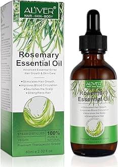Rosemary Oil for Hair Growth,2 Pack Rosemary Essential Oil for Hair Loss Regrowth, Strengthens Hair, Nourishes Scalp, Light Weight, Non Greasy, Improves Scalp Circulation For Men And Women 2*2.02 Oz