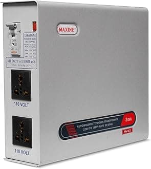 Maxine 1000 Watt 220v to 110v (Mark II) Step Down Voltage Converter for US Appliances used in India 110v Step Down Transformer