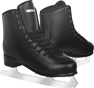 Figure Ice Skates for Women Girls and Boys, Lace-Up Adult Figure Skate Ice Hockey Skates for Outdoor and Skating Rink, Figure Ice Skate Shoes Size 5 6 7 8 9 10 11 and Youth 2Y 3Y