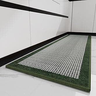 PADOOR Kitchen Mats for Floor, Kitchen Rugs Non Slip Washable, Rubber Backed Kitchen Runner Super Absorbent Long Kitchen Floor Mat Sink Rug, 20"x70" Green
