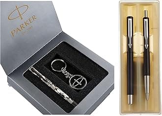 Parker Vector Standard CT(RB+BP) Pen (Black) Vector Camouflage Gift Set - Roller Ball Pen Keychain (Blue Ink)