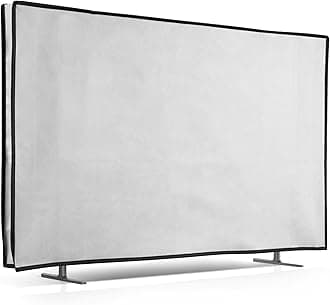 kwmobileDust Cover for 32" TV - Fabric Case TV Protector for Indoor Flat Screen TVs - White