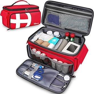 Mancro First Aid Bags Empty, Medical Travel Bag with Multi Pockets, Pill Bottle Organizer for Travel, Home Storage, Trauma Bag for EMT, Nurses, Doctor, Emergency Bag for Medicine, Medical Supplies