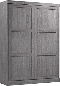 Bestar Pur Queen Murphy Bed, 65-inch Space-Saving Wall Bed for Guest Room or Home Office