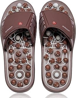 BYRIVER Acupressure Foot Massager Reflexology Massage Tools Mat, Health Sandals Shoes Slippers, Relief Fatigue, Heel, Back Pain Relaxation Gifts for dad mom. (03L)