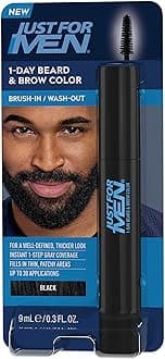 1-Day Beard & Brow Color, Temporary Color for Beard and Eyebrows, For a Fuller, Well-Defined Look, Up to 30 Applications, Black
