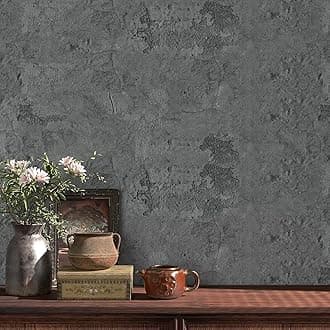 VaryPaper 15.7" x 78.7" Grunge Concrete Wallpaper Peel and Stick Dark Grey Concrete Contact Paper for Countertops Waterproof Self Adhesive Limewash Wall Paper Removable Cement Wallpaper for Bedroom