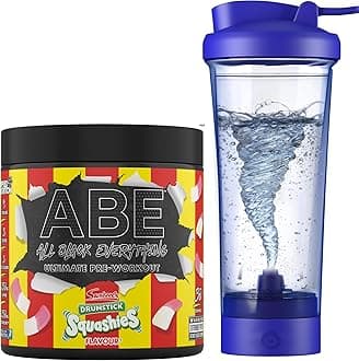 Applied Nutrition Bundle ABE Pre Workout 375g + Electric Shaker | All Black Everything Pre Workout Powder, Energy Drink, Physical Performance, Creatine, Beta Alanine, Caffeine (Drumstick)